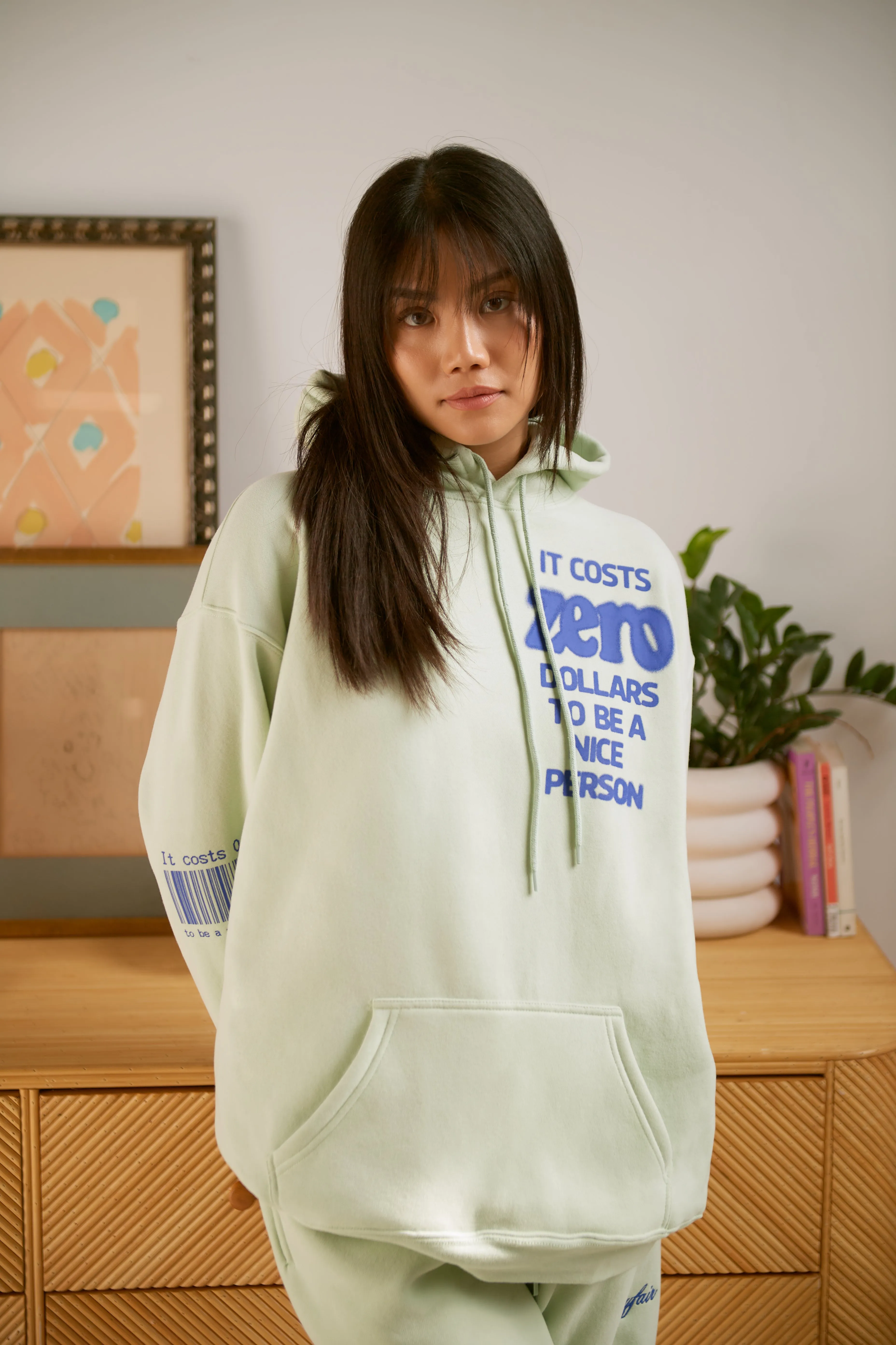 It Costs $0.00 To Be A Nice Person Mint Hoodie