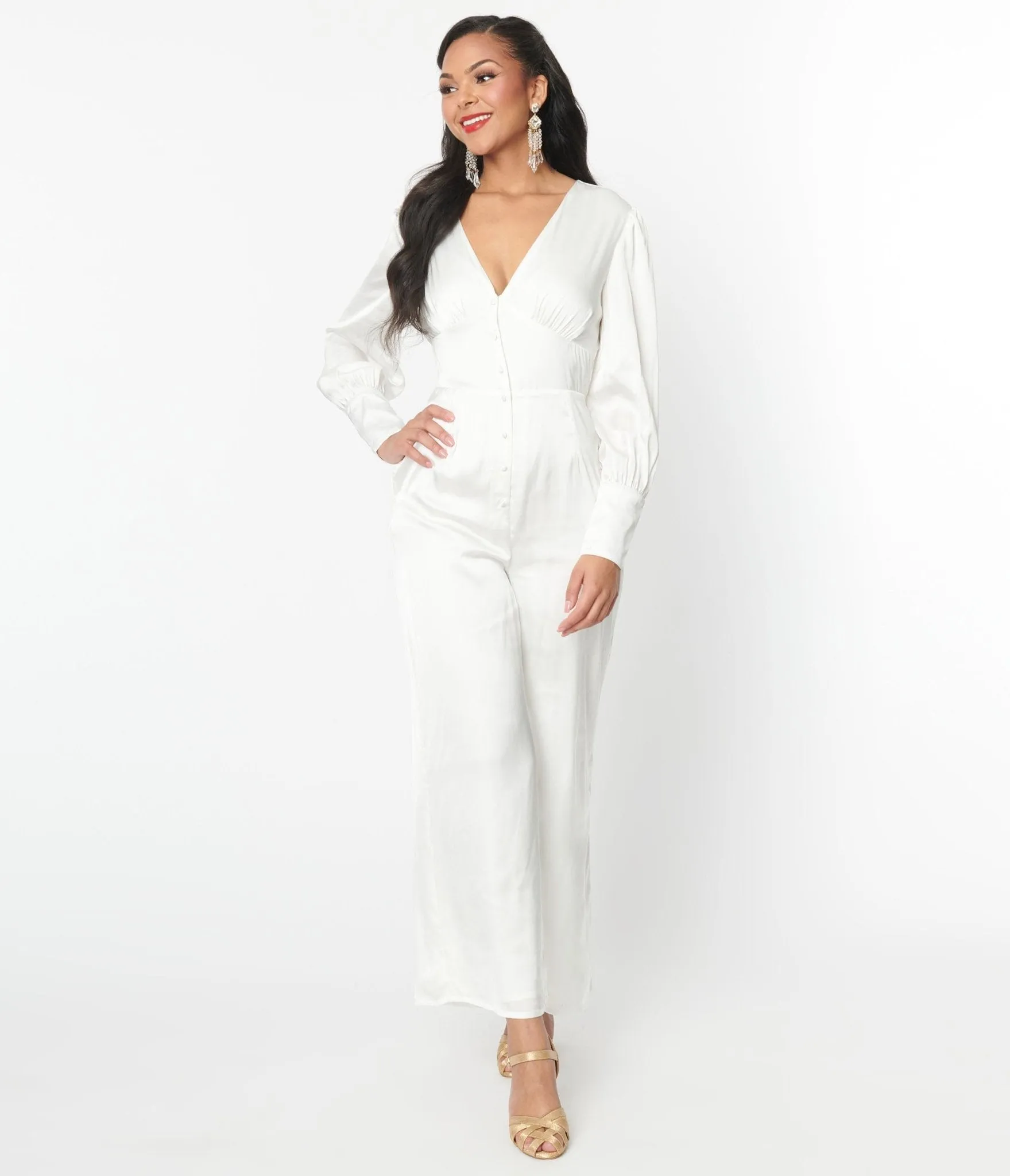 Ivory Satin Marina Jumpsuit