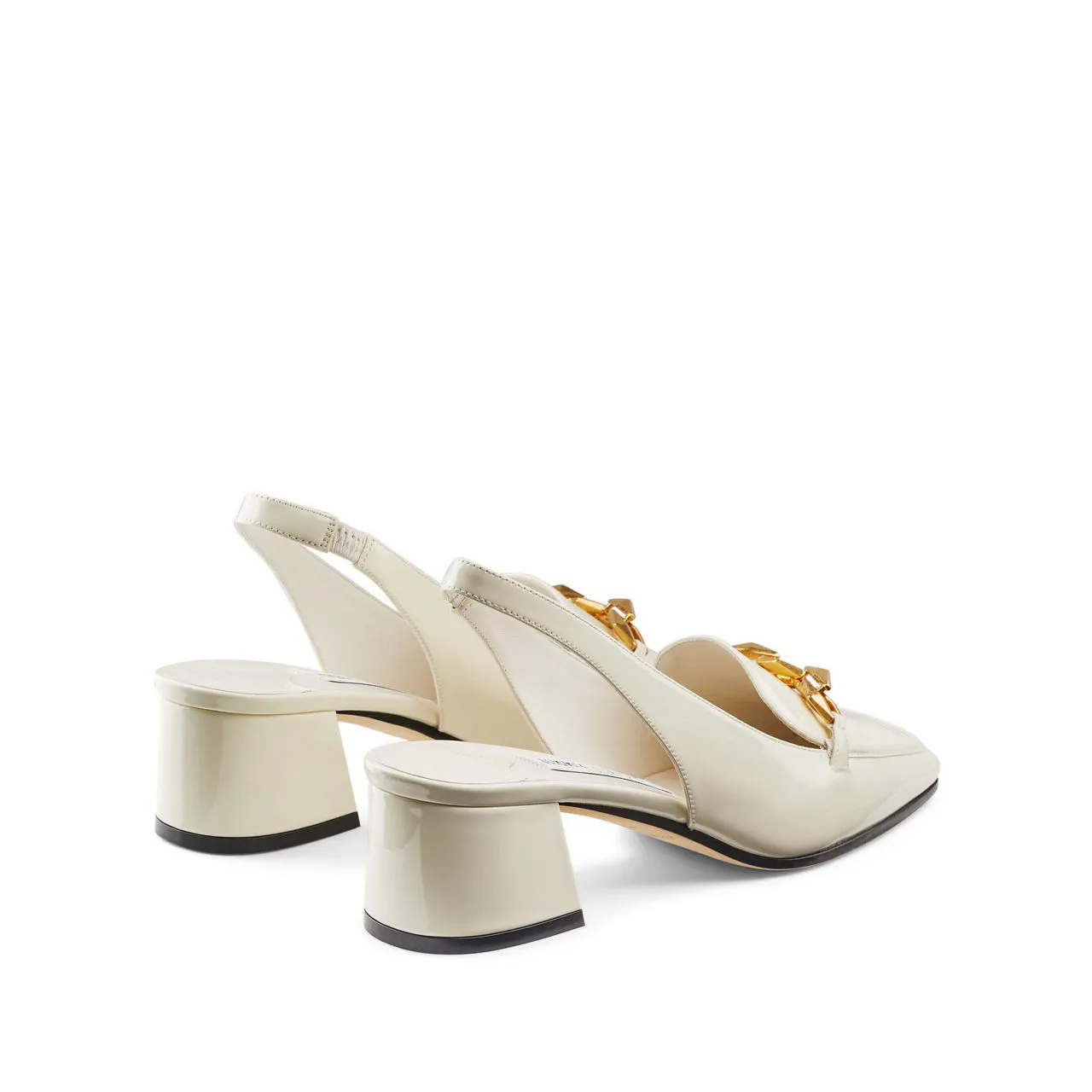 JIMMY CHOO Diamond Tilda 45 Slingback Block Heels - White