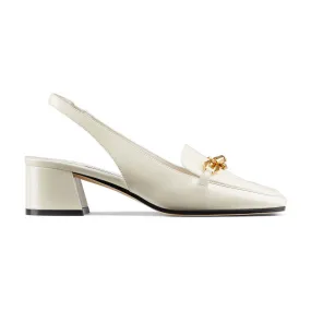 JIMMY CHOO Diamond Tilda 45 Slingback Block Heels - White