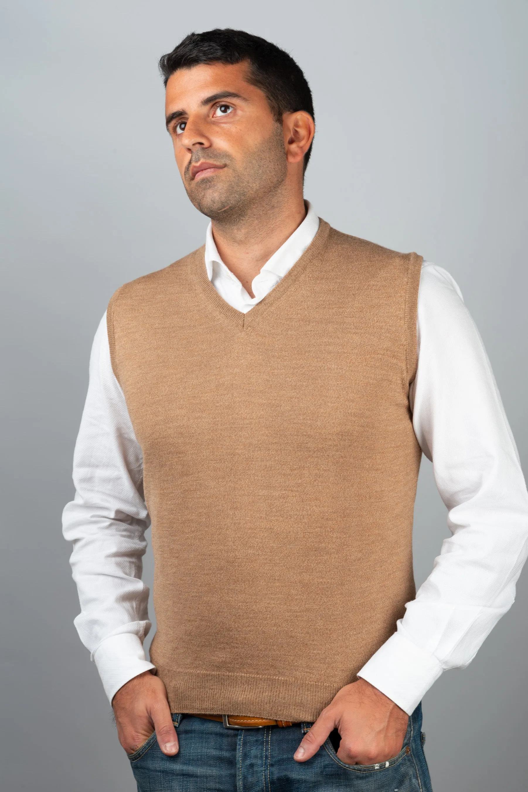 Light Brown Wool Vest