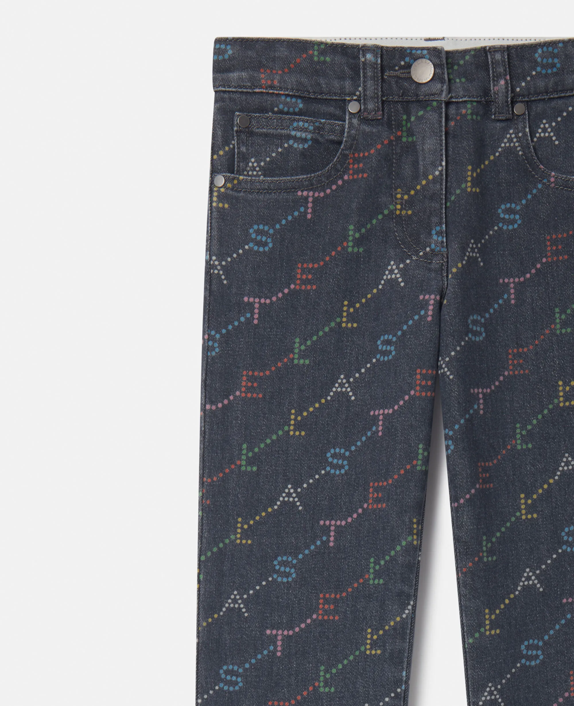 Logo Pattern Denim Jeans