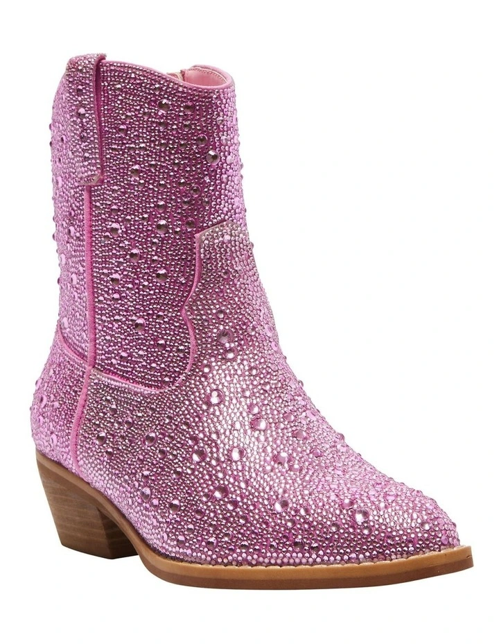 Lonestar Western Boots in Pink Rhinestone