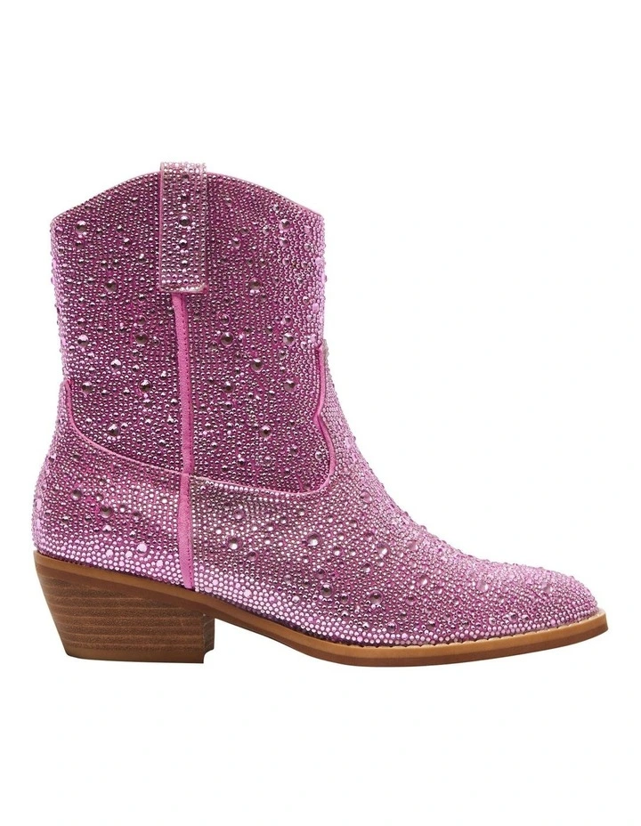 Lonestar Western Boots in Pink Rhinestone