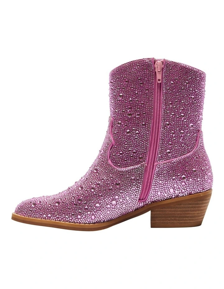 Lonestar Western Boots in Pink Rhinestone