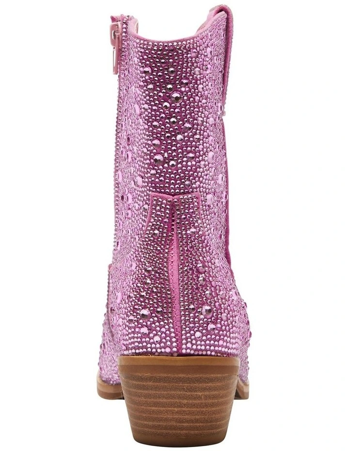 Lonestar Western Boots in Pink Rhinestone