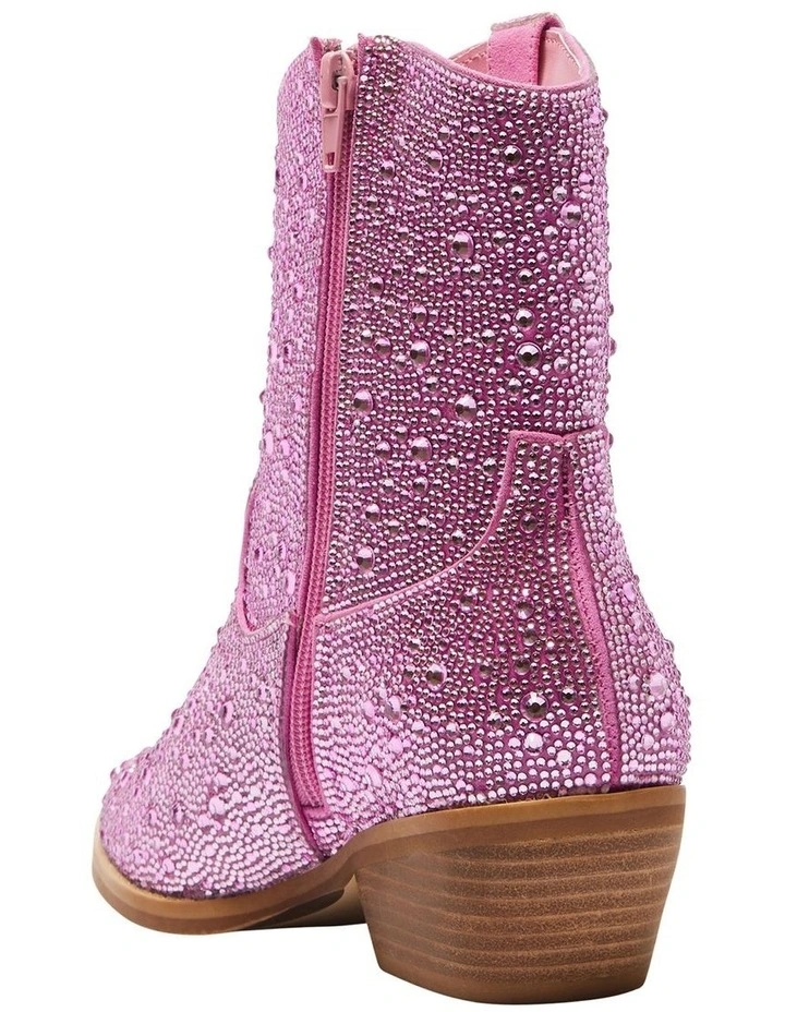 Lonestar Western Boots in Pink Rhinestone