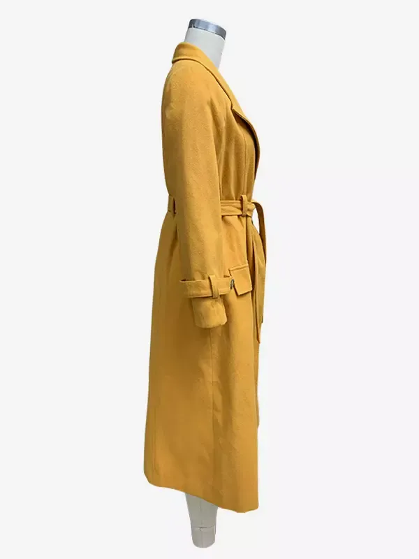 Long Trench Coat With Pockets Old Money Style Retro-inspired Turndown Collar Long Sleeves Spring Outerwear For Women 2025