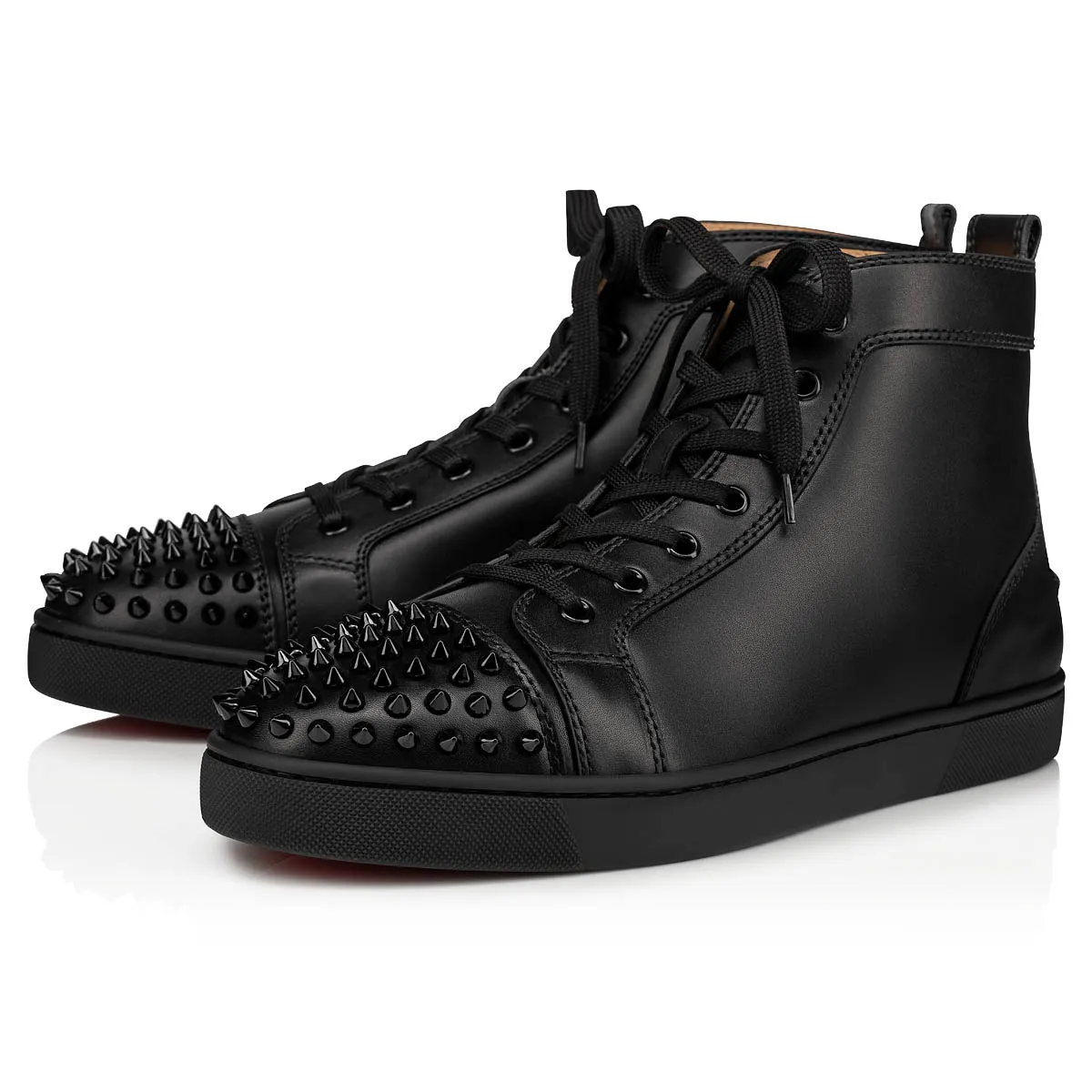 Lou Spikes High-top sneakers - Calf leather - Black - Men