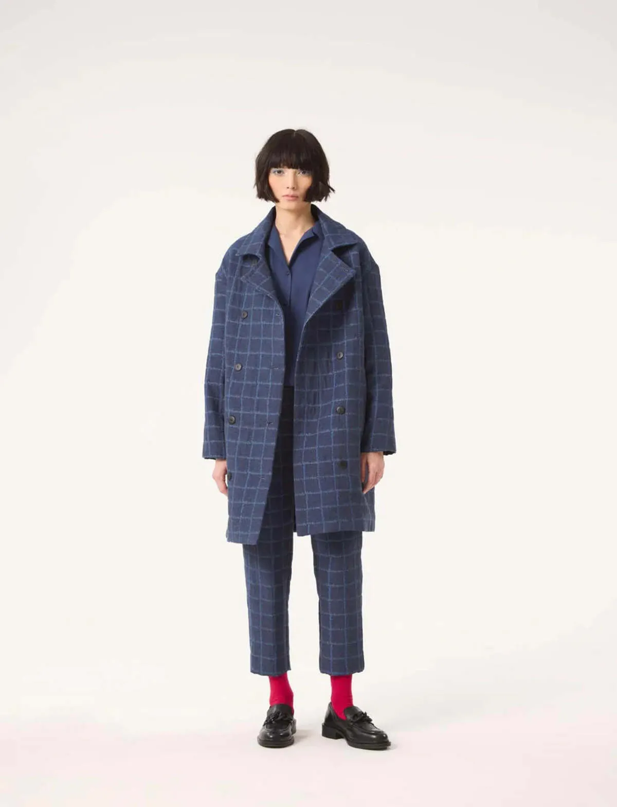 MANTEAU BLURRY coat - DENIM