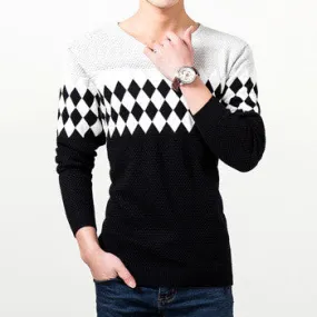 Men Sweater s Pullover Sweater Men Long Sleeves Sweaters Knitted V-Neck Slim Sweater Plus Size SM6