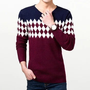 Men Sweater s Pullover Sweater Men Long Sleeves Sweaters Knitted V-Neck Slim Sweater Plus Size SM6