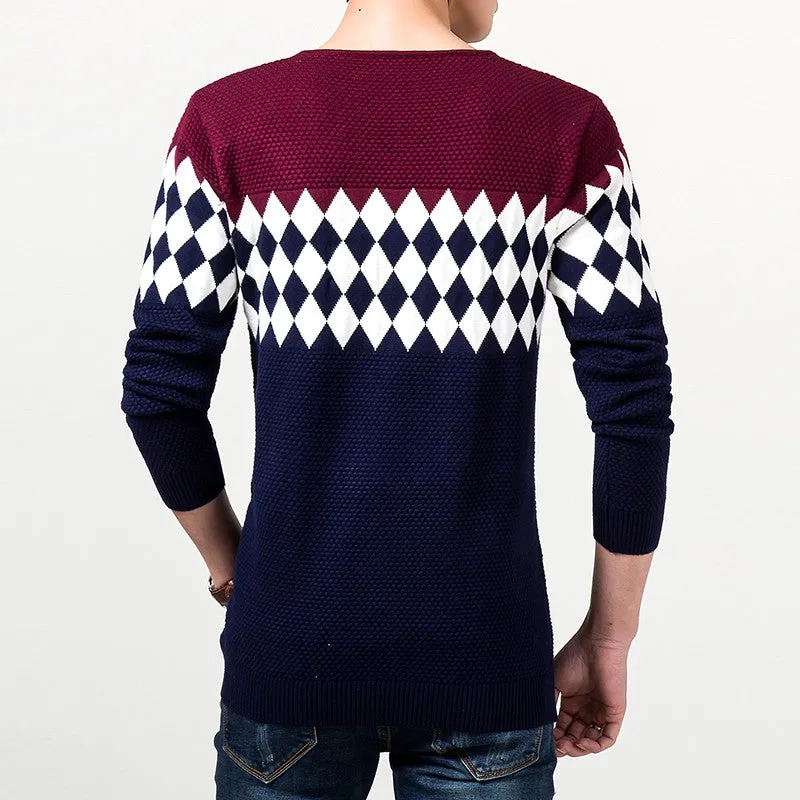 Men Sweater s Pullover Sweater Men Long Sleeves Sweaters Knitted V-Neck Slim Sweater Plus Size SM6