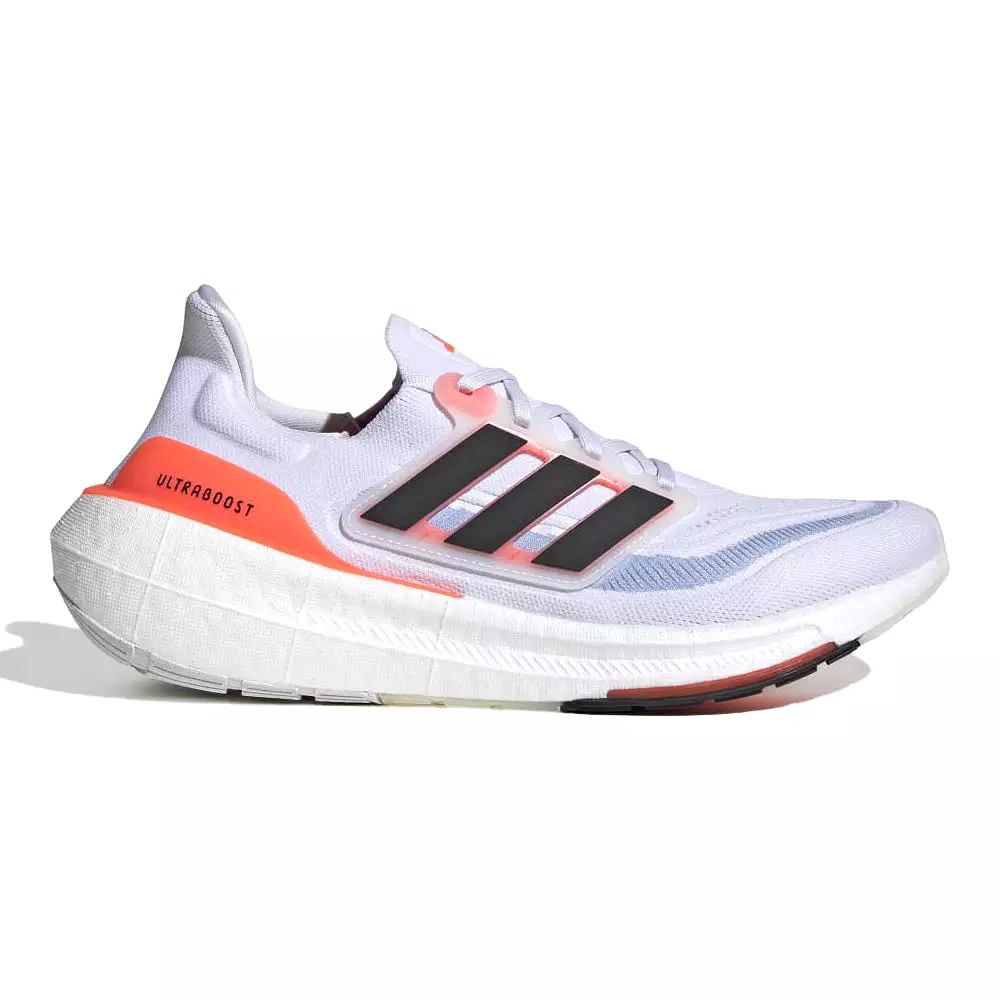 Men's Adidas Ultraboost Light, Cloud White/Core Black/Solar Red, 9 D Medium