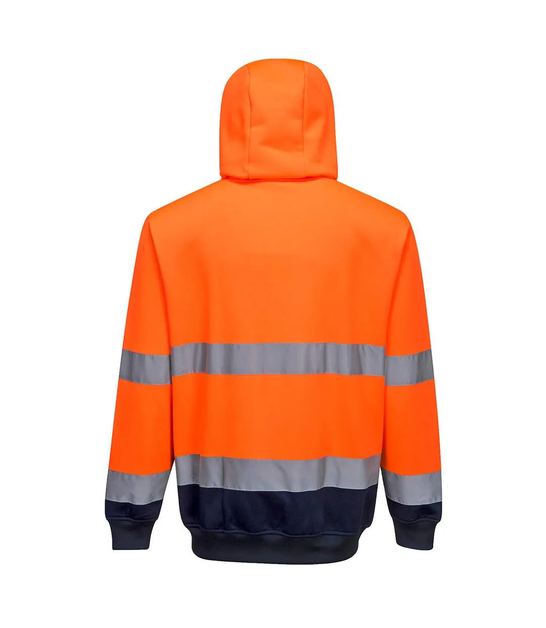 Mens contrast safety full zip hoodie orange/navy Portwest