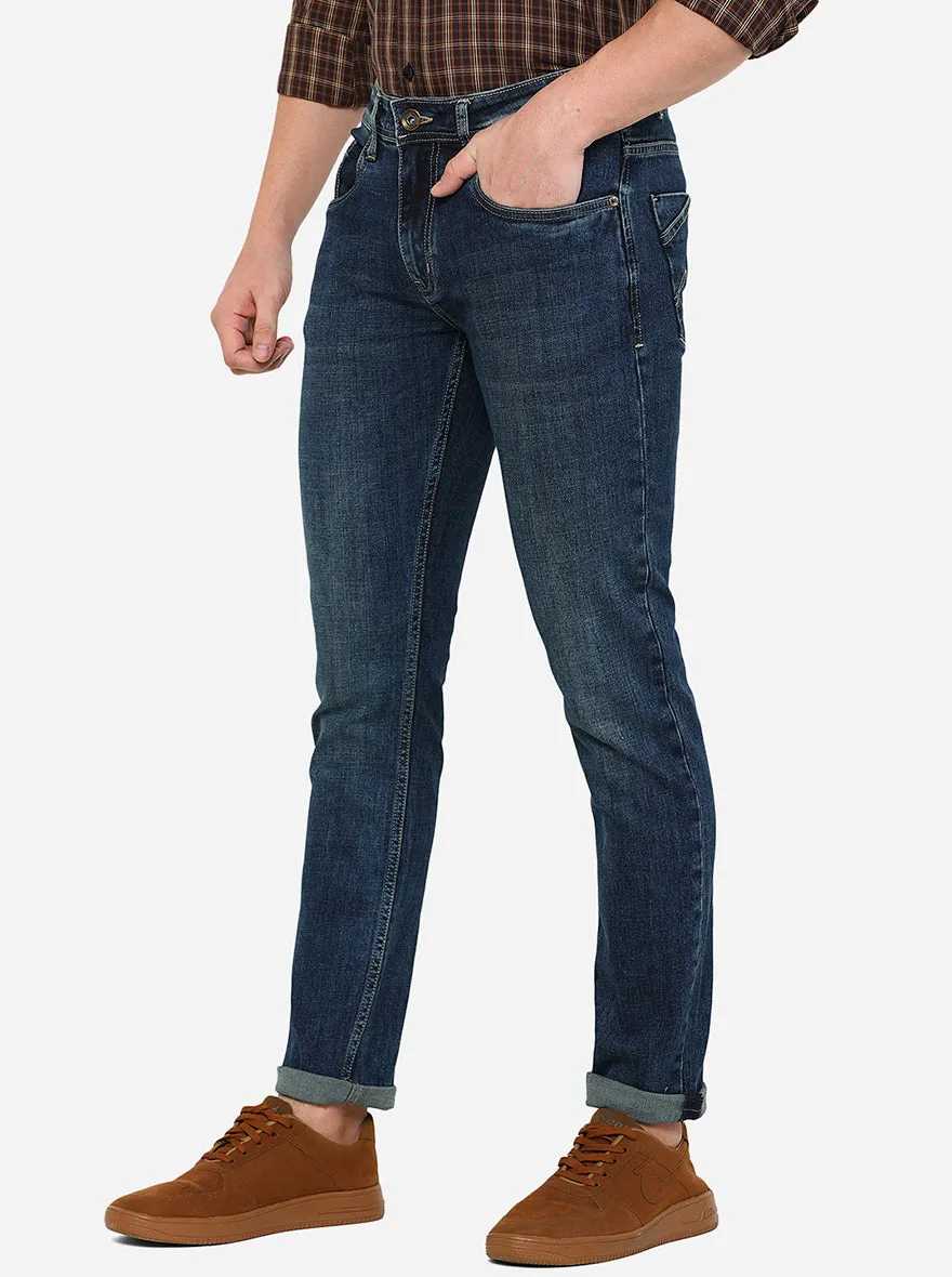 Mid Blue Washed Slim Fit Jeans | JadeBlue