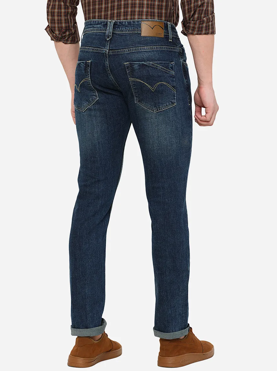 Mid Blue Washed Slim Fit Jeans | JadeBlue