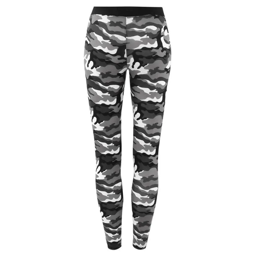 mokingtop Womens Camouflage Pants Leginsy Casual Fitness Leggings Soft Joggings Leginsy Damskie pantalones mujer camuflaje#112 S