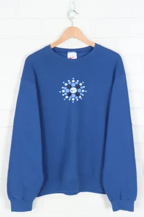 NIKE Centre Swoosh Royal Blue Spots USA Made Sweatshirt (XL)