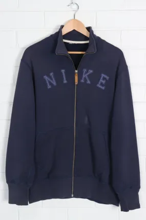 NIKE Spell Out Logo Navy Blue Full Zip Sweatshirt (XXL)