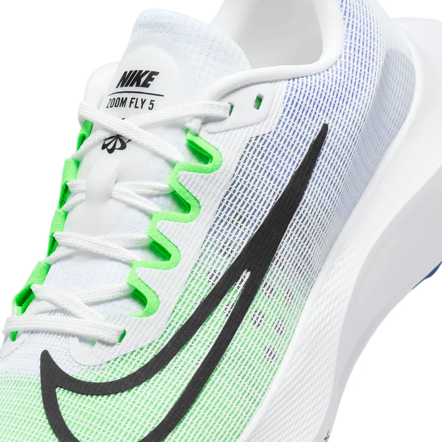 Nike Zoom Fly 5  White/Black/Green Strike/Racer Blue