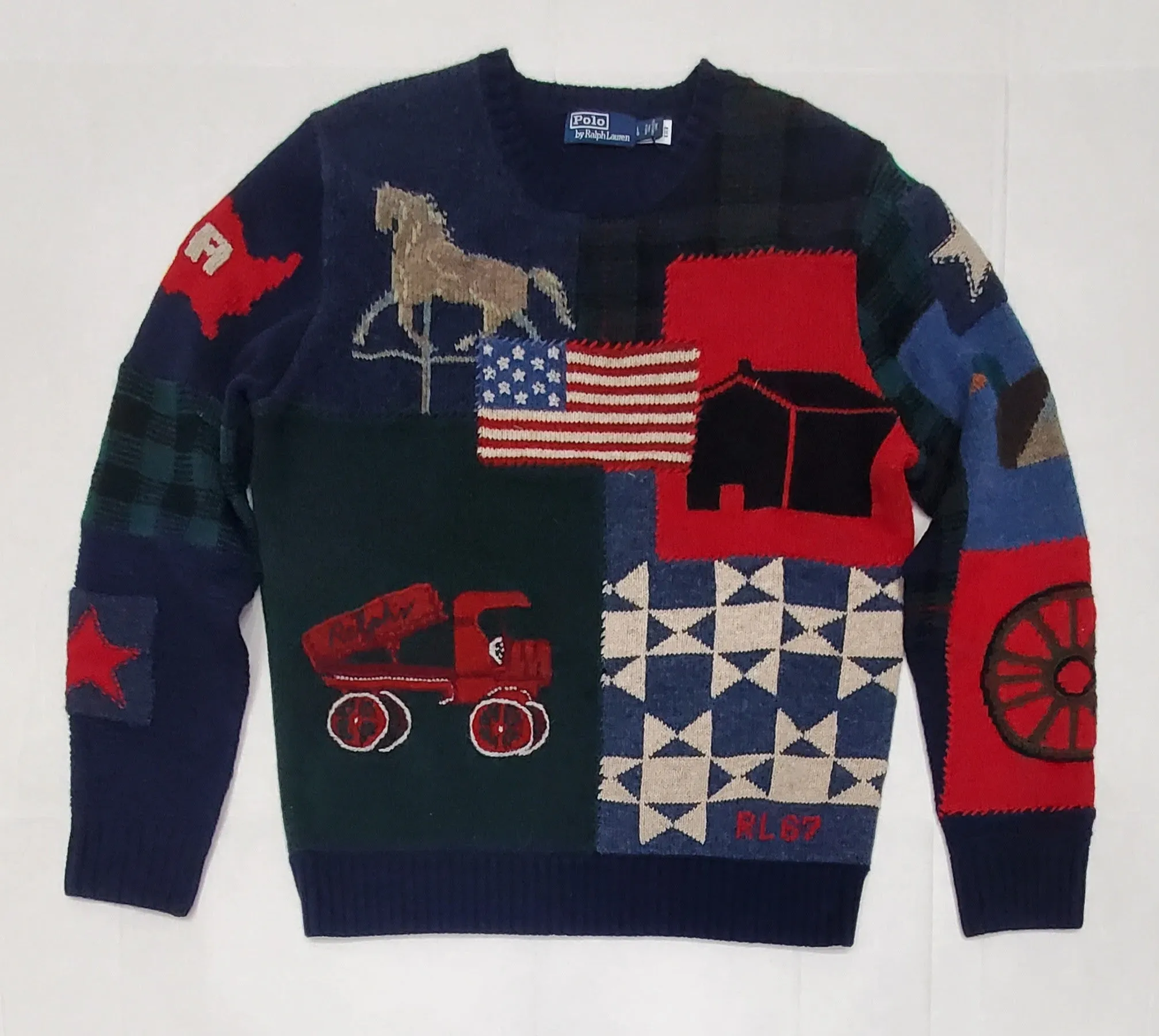 Nwt Polo Ralph Lauren Patchwork Sweater