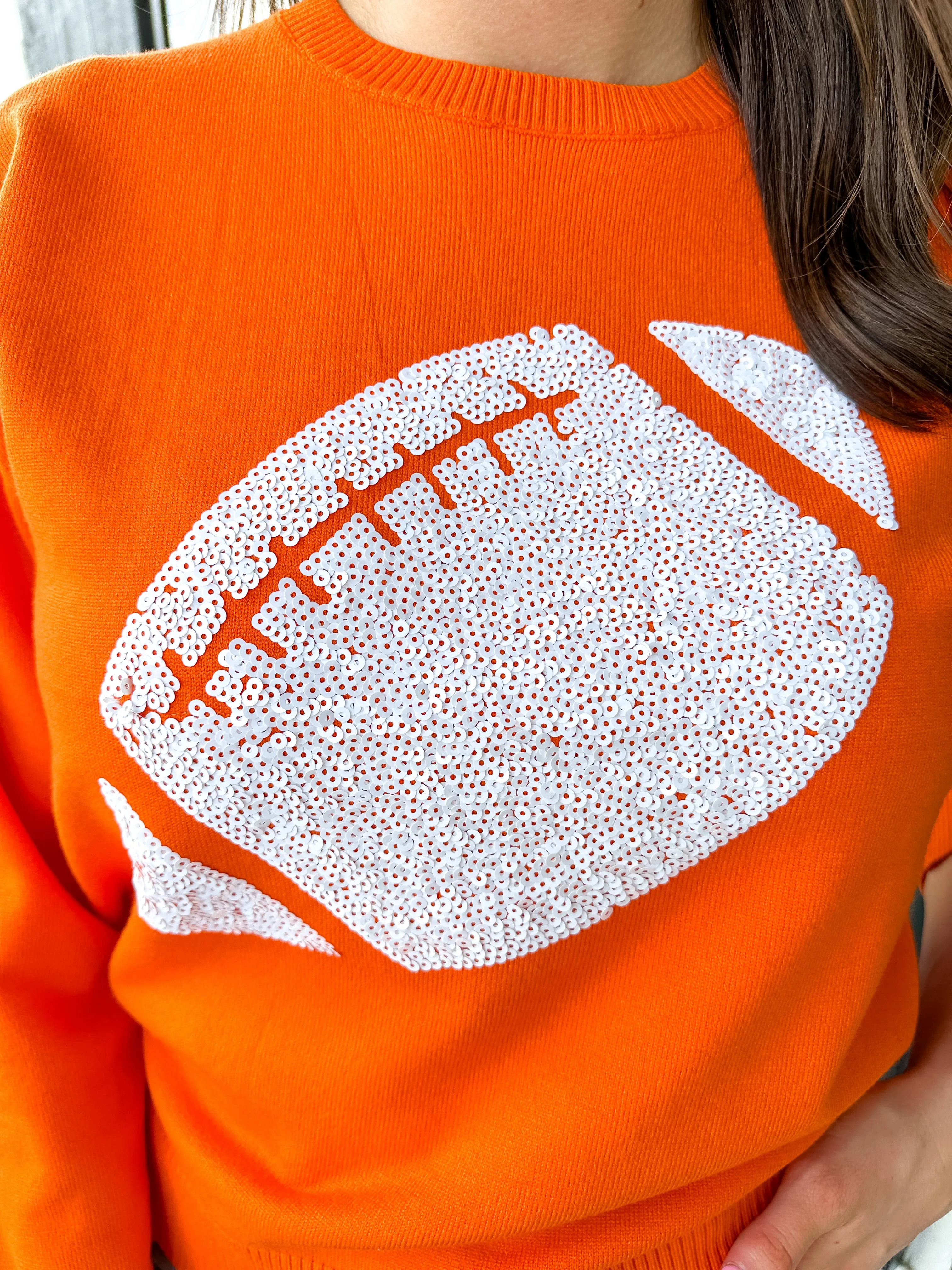 Orange/White Football Sweater