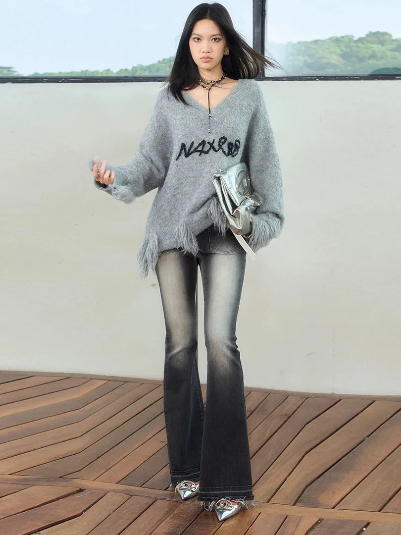 OverSize V-neck Logo Sweater