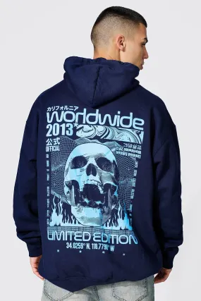 Oversized Skull Back Graphic Hoodie | boohooMAN UK