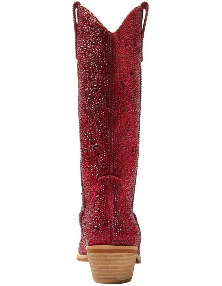 Parton Western Boots in Red Rhinestone