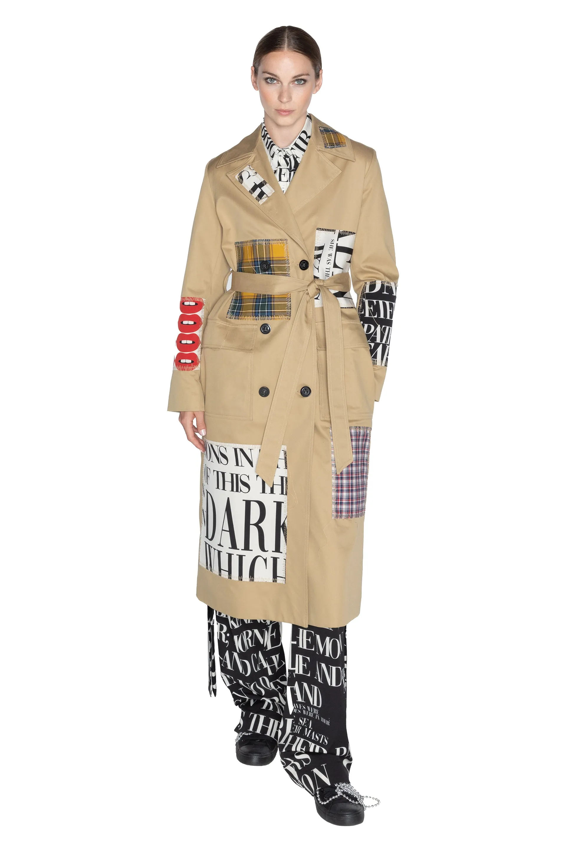 'PATCH HAPPY' LONG TRENCH COAT