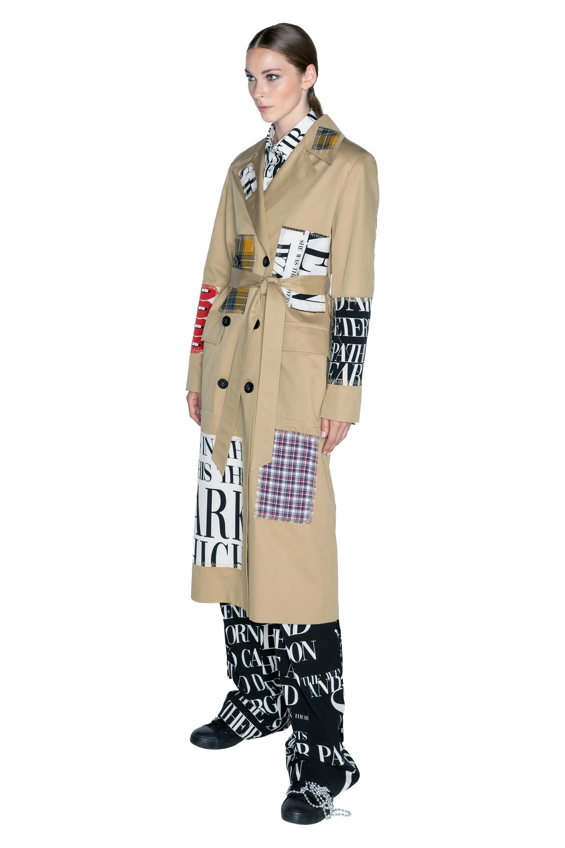 'PATCH HAPPY' LONG TRENCH COAT