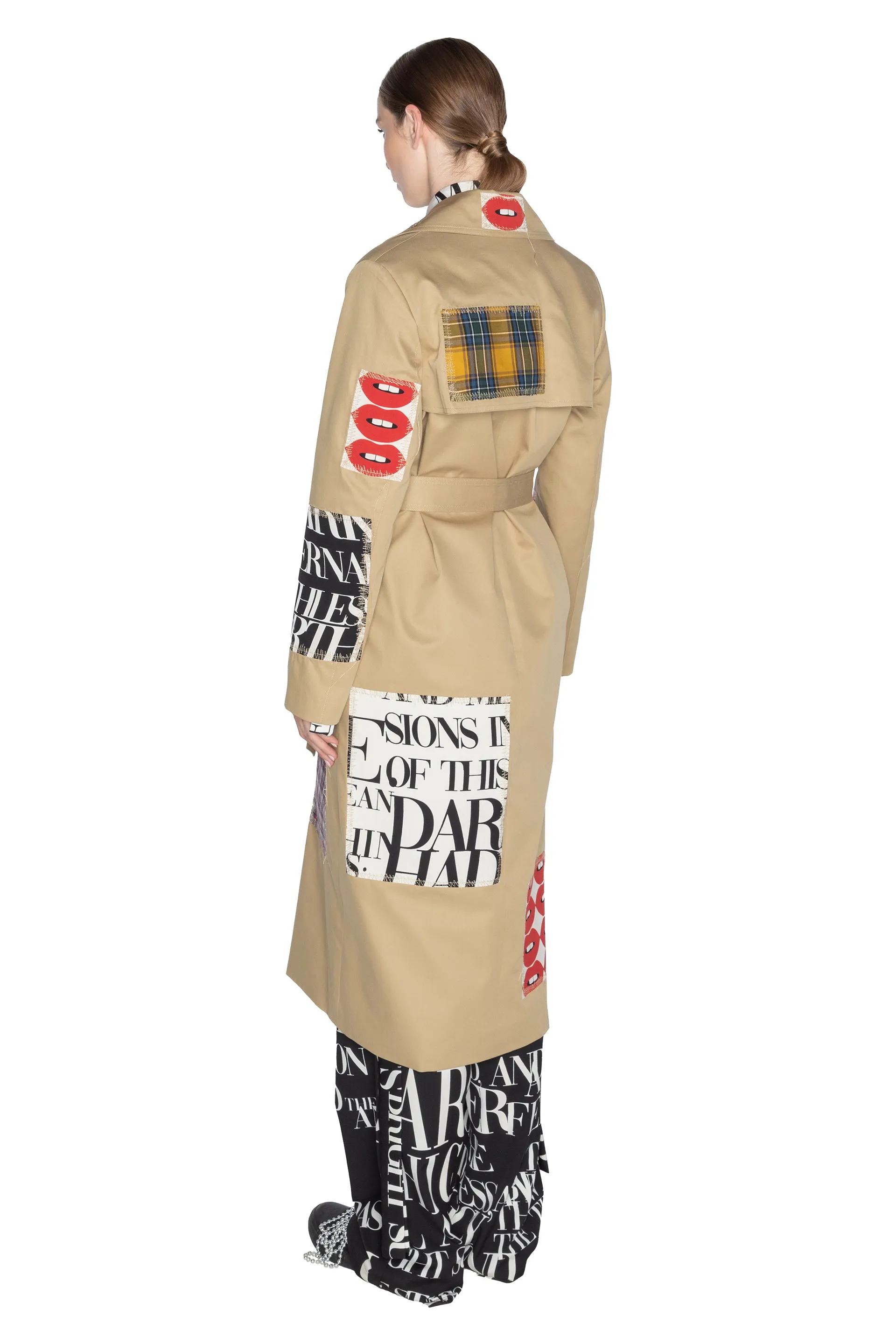 'PATCH HAPPY' LONG TRENCH COAT