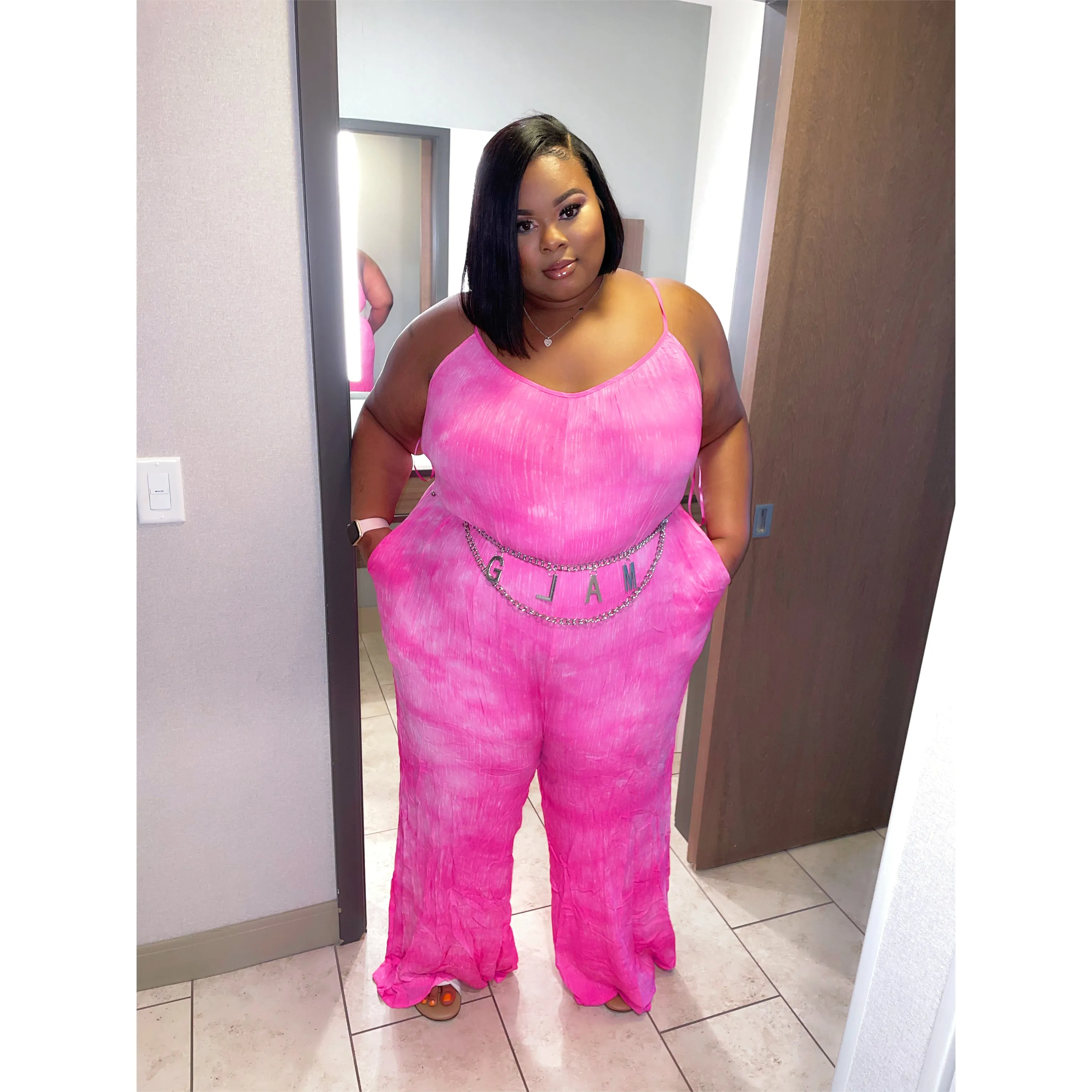 Pink oversized + Size jumpsuit