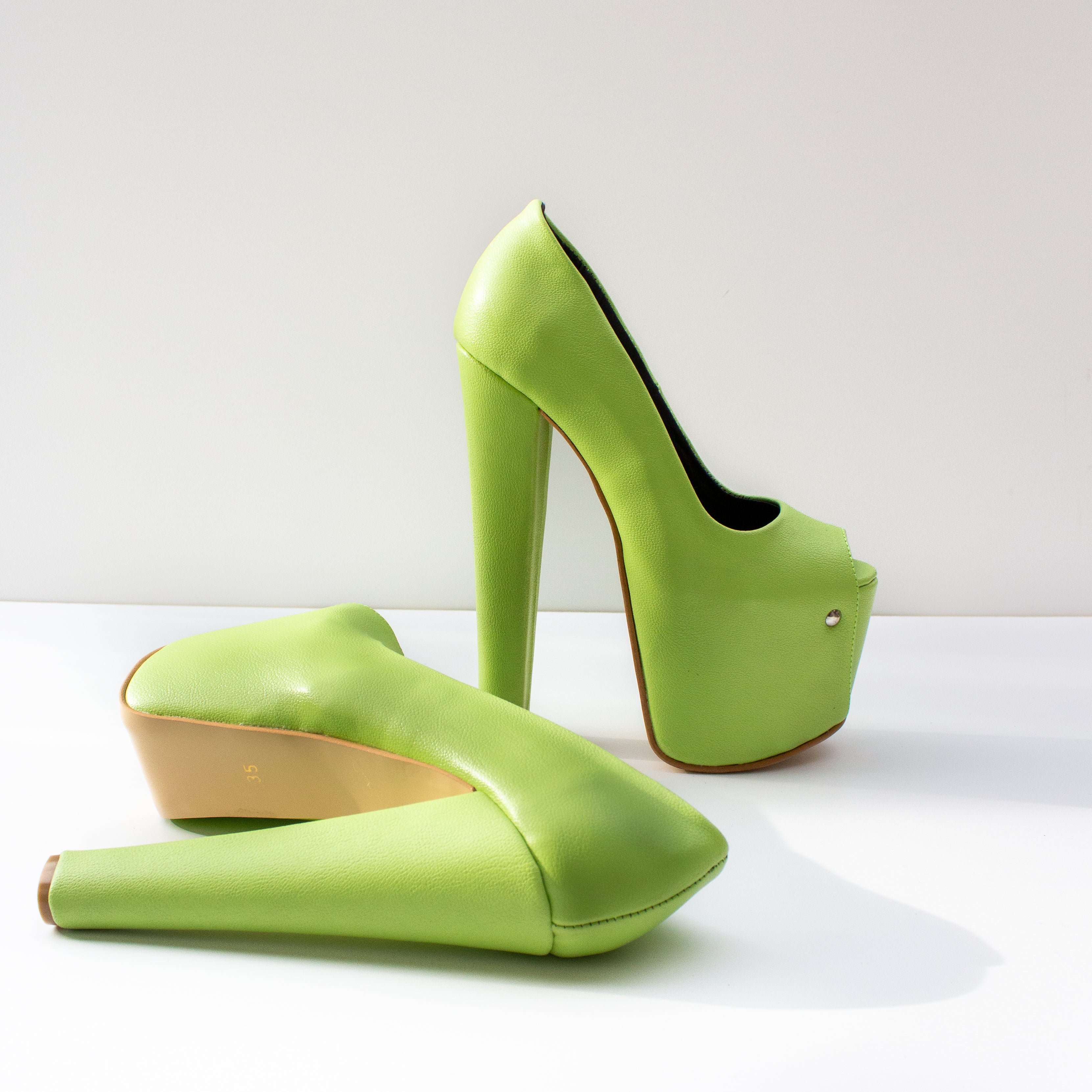 Pistachio Green Chunky Platform Heels