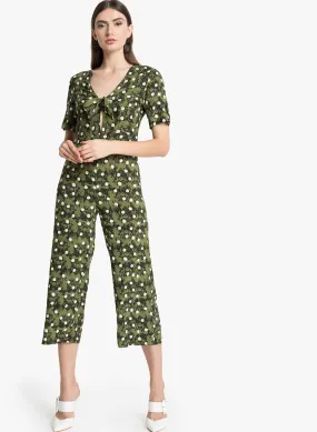 Polka Dot Snake Print Jumpsuit