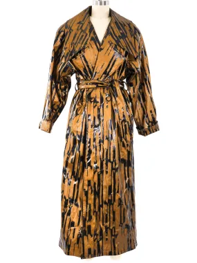 Printed Bronze Trench Coat