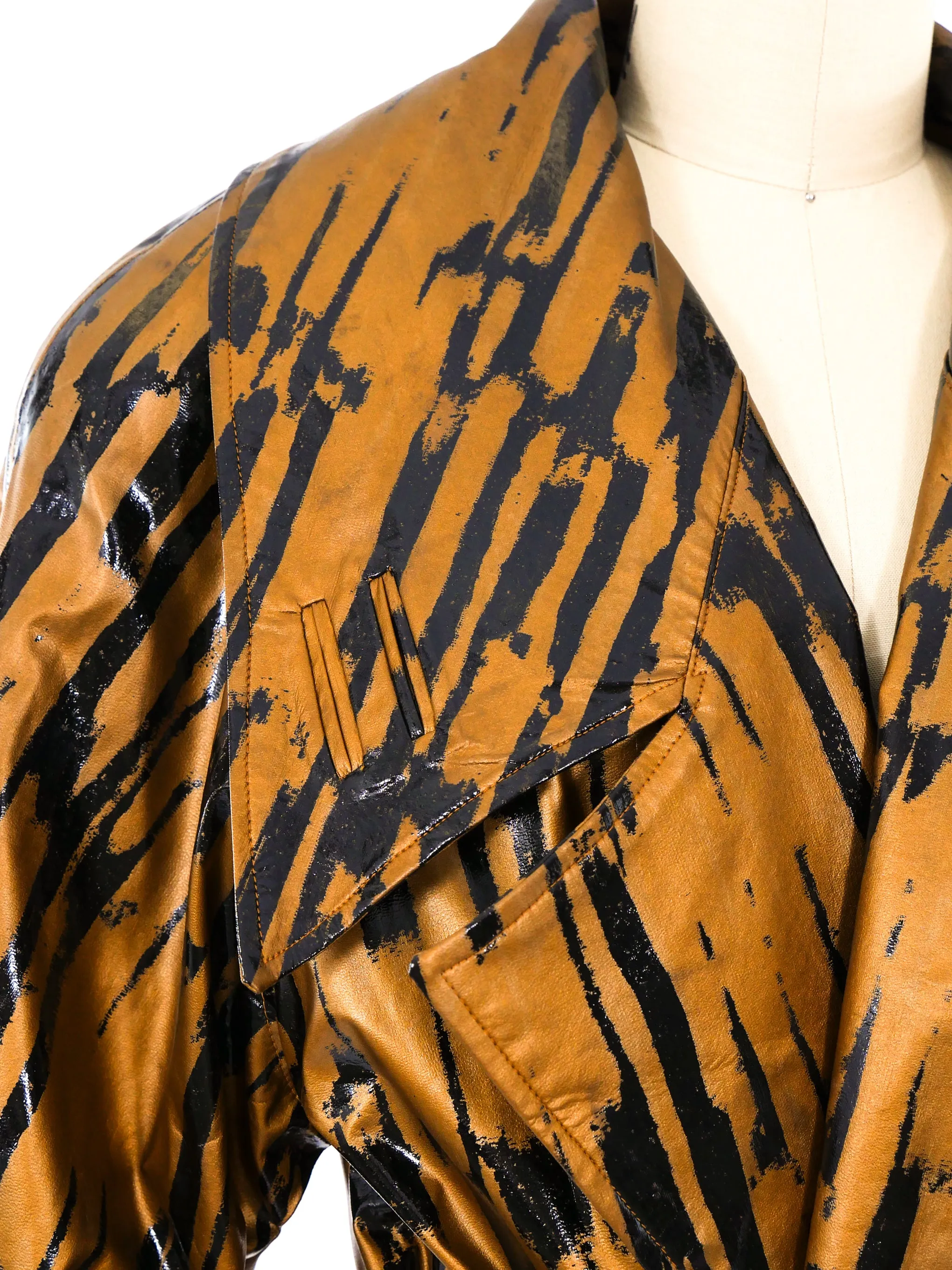 Printed Bronze Trench Coat