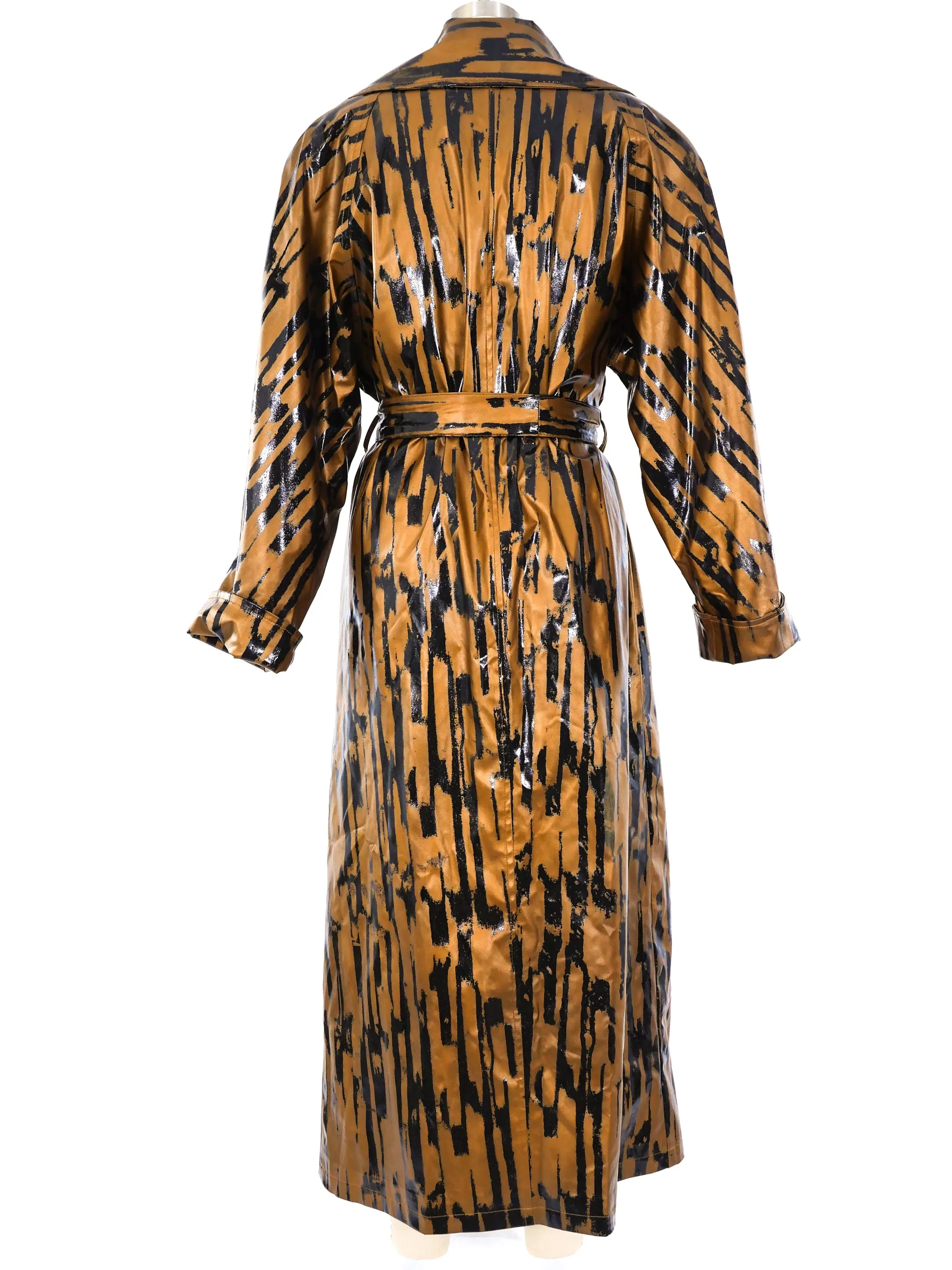 Printed Bronze Trench Coat