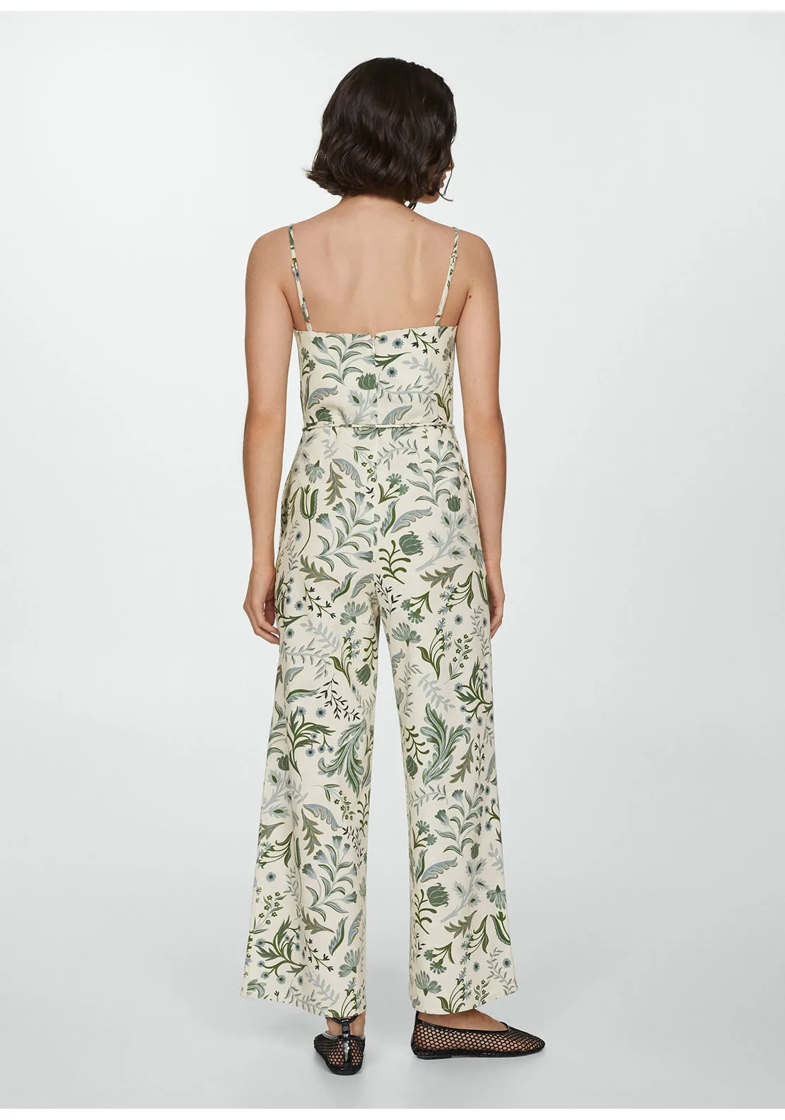 Printed jumpsuit with bow