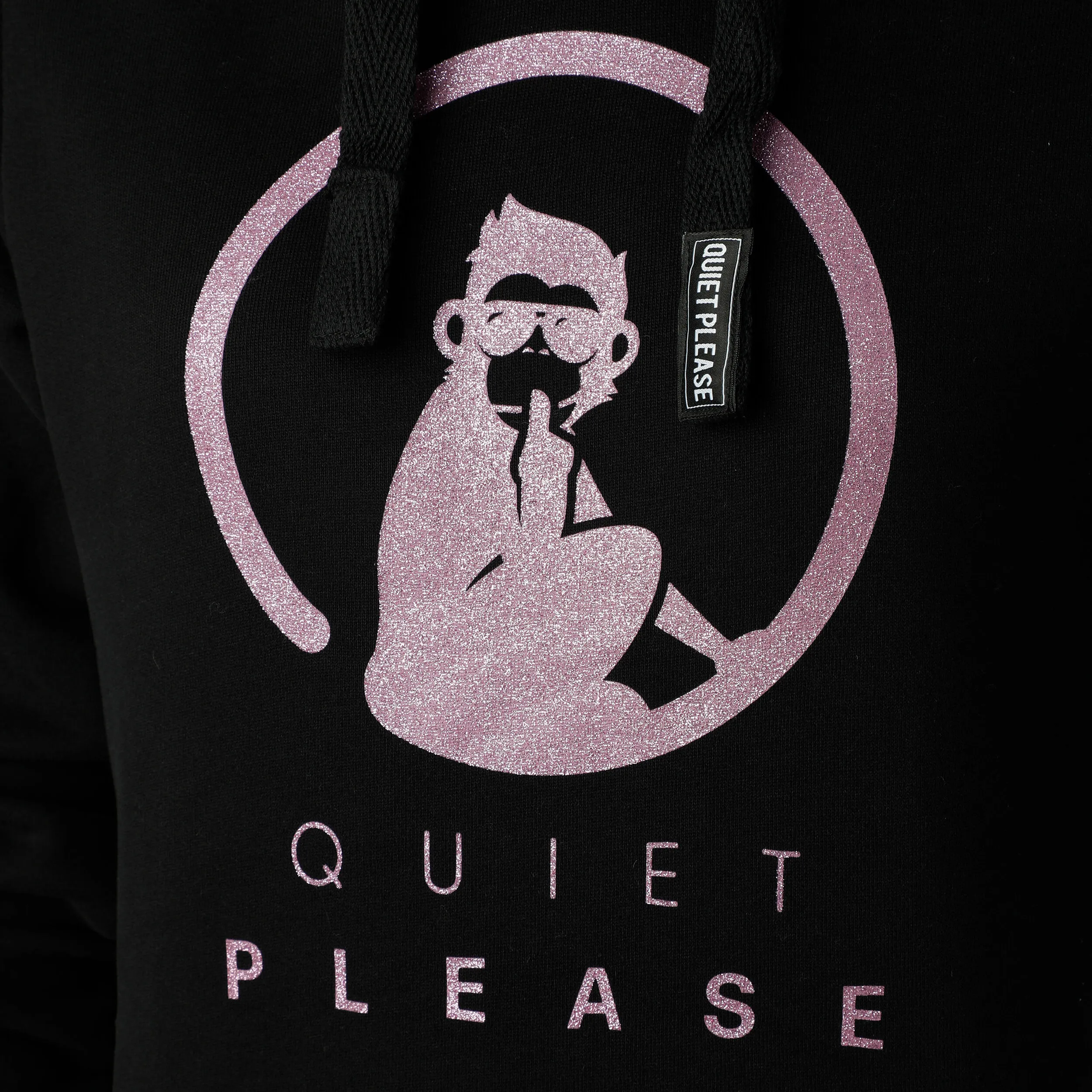 Quiet Please Baseline Logo Glitter Hoody Women