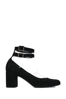 Saint Laurent Black Suede Block Heels Size 39.5