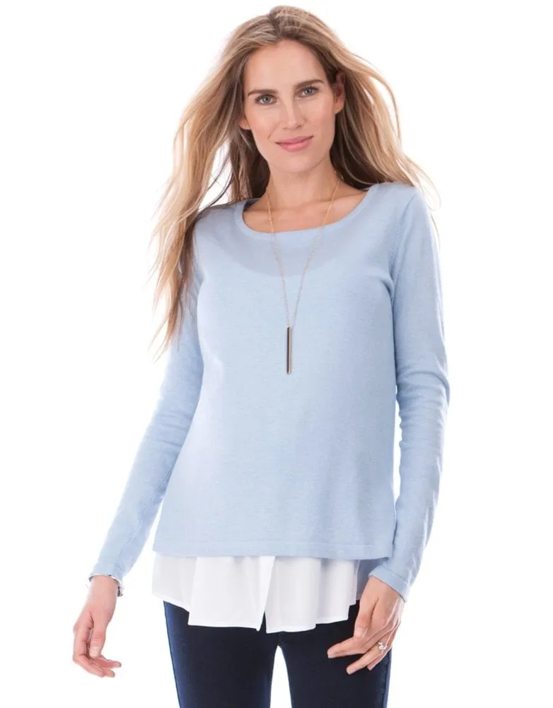 Sky Blue 2 in 1 Maternity & Nursing Sweater