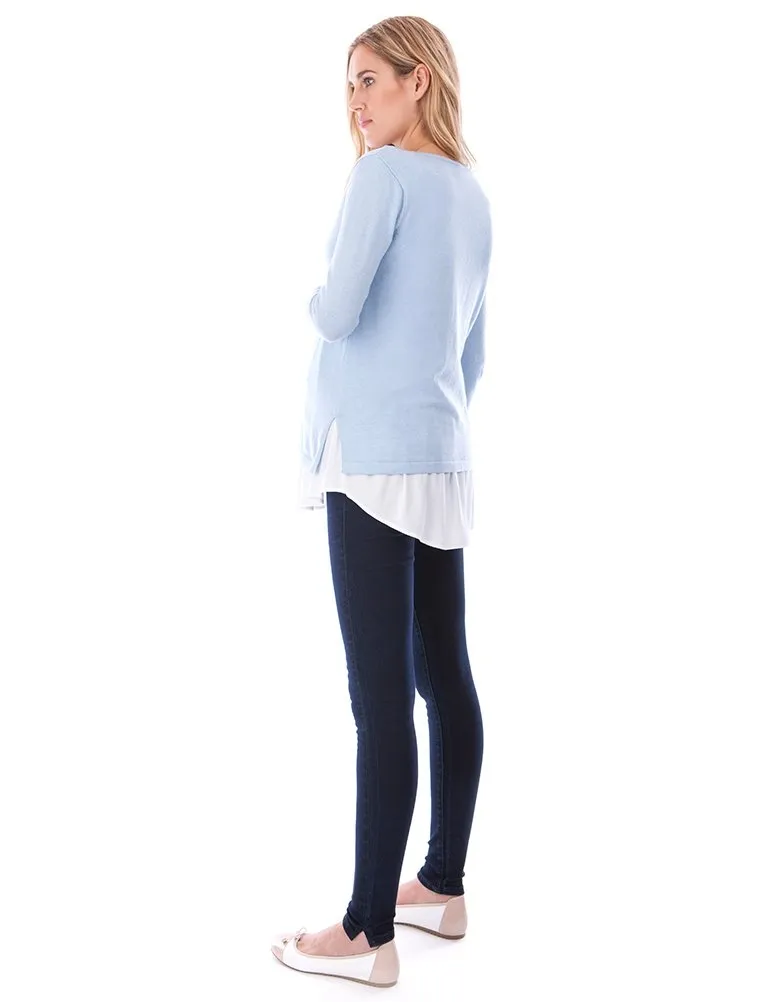 Sky Blue 2 in 1 Maternity & Nursing Sweater