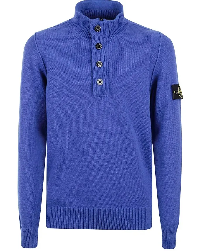 STONE ISLAND  |Unisex Blended Fabrics Street Style Plain Logo Sweaters