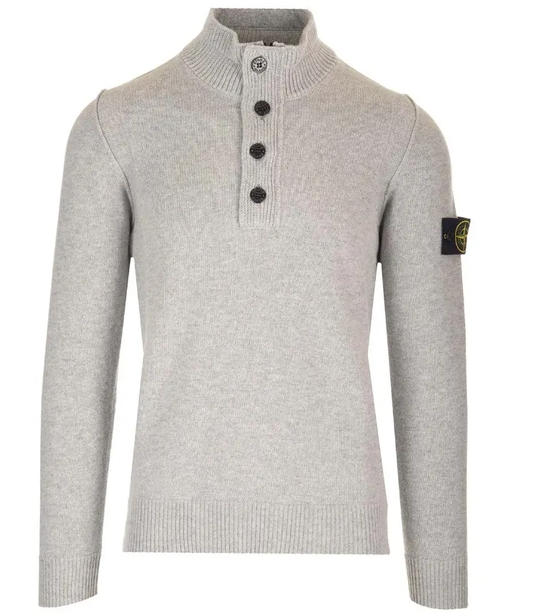 STONE ISLAND  |Unisex Blended Fabrics Street Style Plain Logo Sweaters