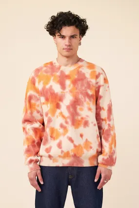 SUNSET TIE DYE KNIT SWEATER - ORANGE