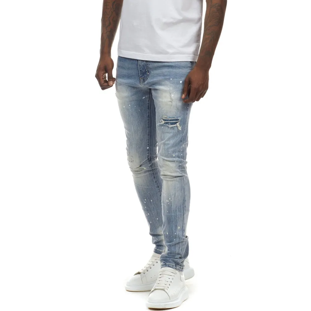 Super Skinny Rip and Repair Jeans - Franklin Blue