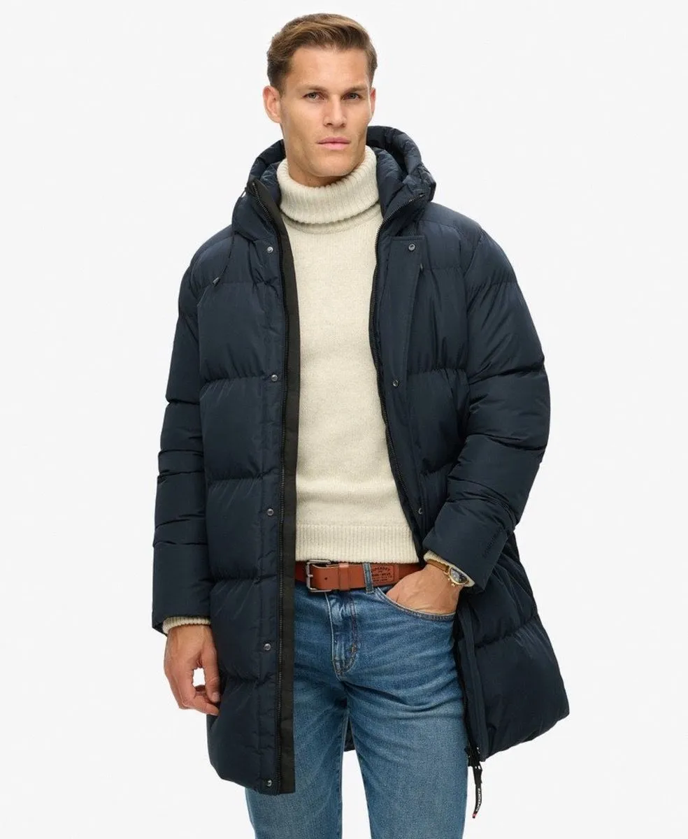 Superdry Hooded Sports Puffer Mid Jacket Eclipse Navy