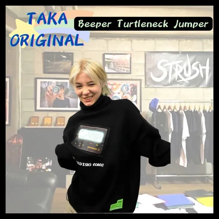 TAKA ORIGINAL  |Tartan Unisex Street Style Long Sleeves Plain Logo Sweaters